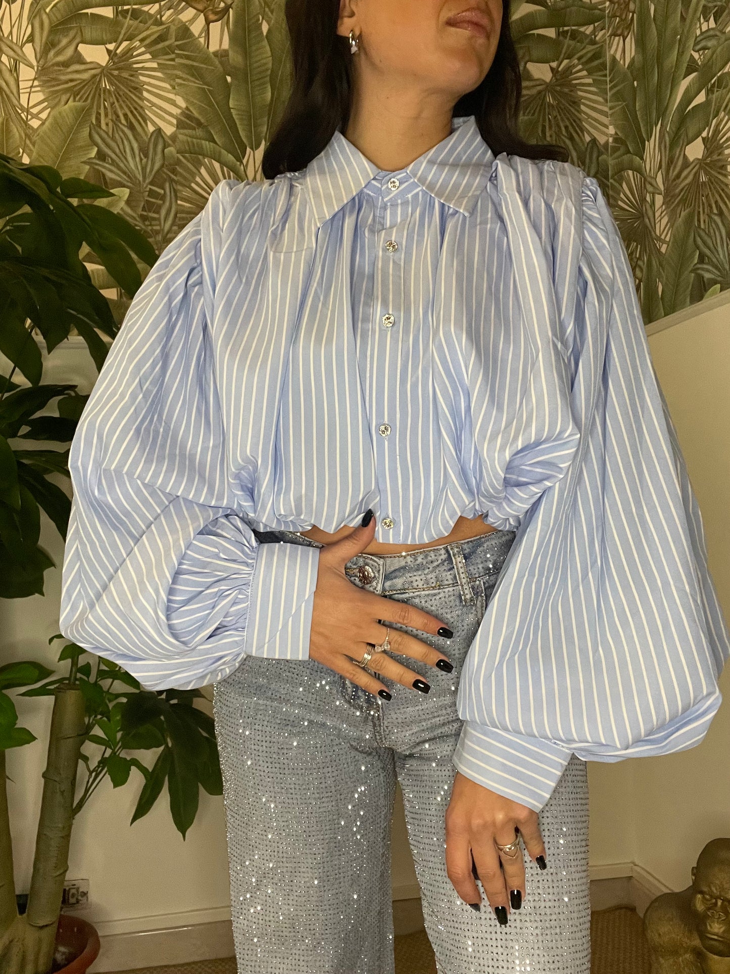 CAMICIA CROP RIGHE NEW COLLECTION